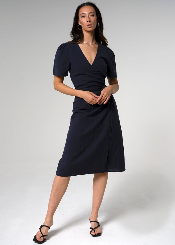 Claire VNeck Midi Navy main image 1