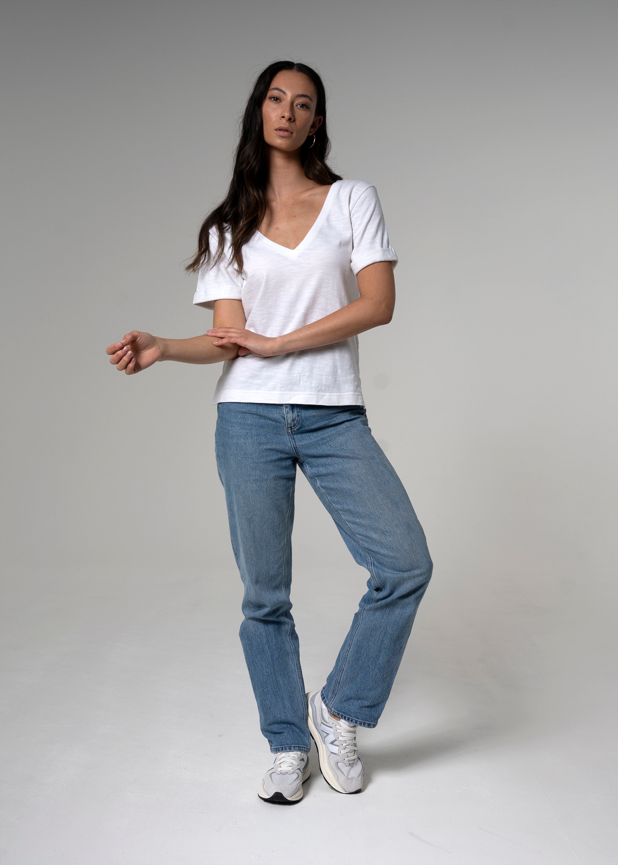 Premier VNeck White Cotton Tshirt