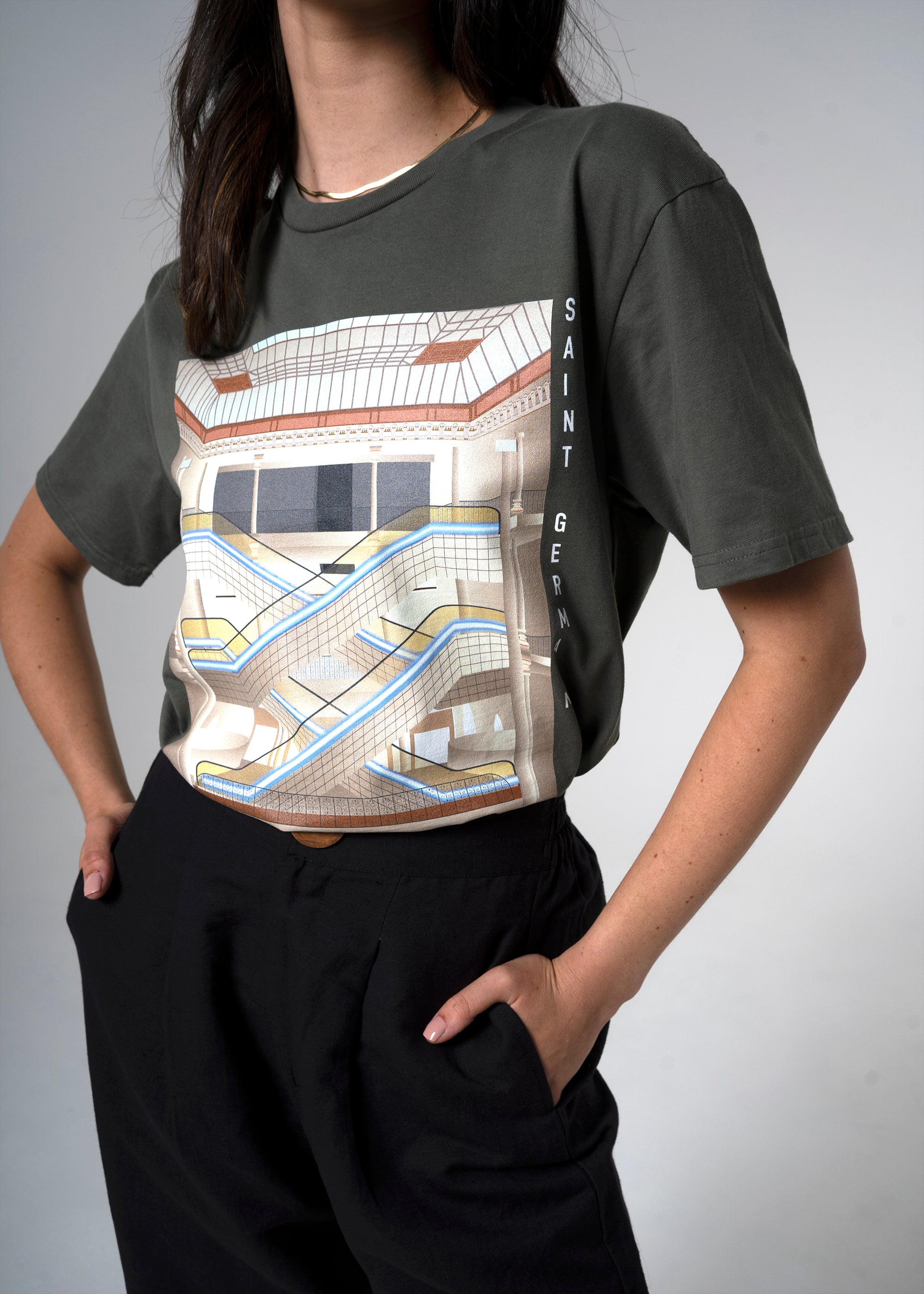 Saint Germain Green Oversized Tee