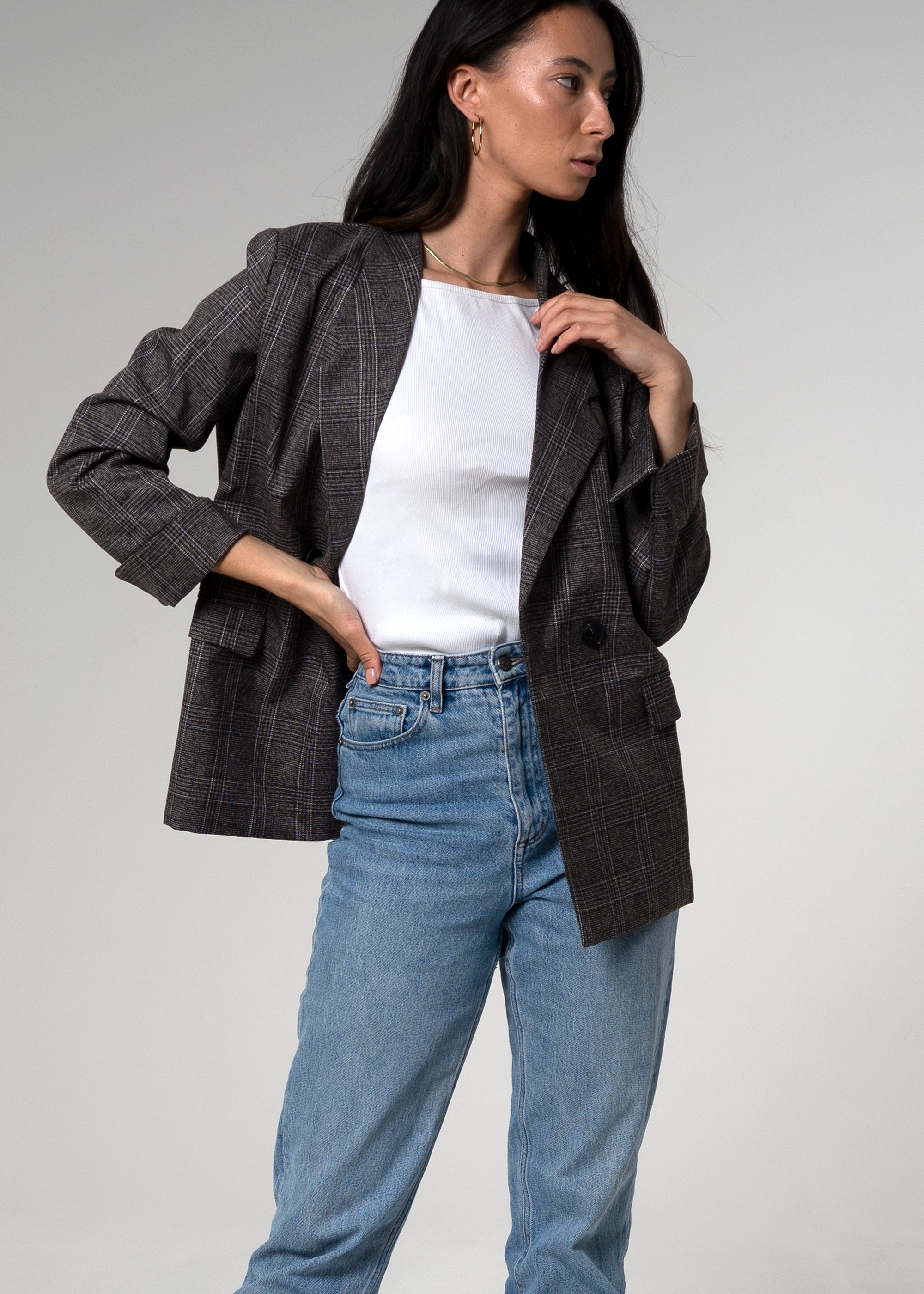 Sentier Squareneck White Ribbed Cotton Tank